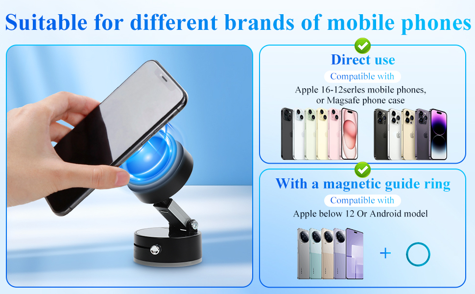 Foldable Magnetic Vacuum Phone Holder