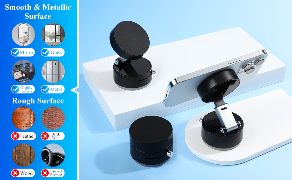 Foldable Magnetic Vacuum Phone Holder